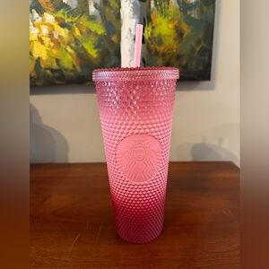 NEW Starbucks Pink Blush Waxberry Gradient Studded 24oz Venti Tumbler